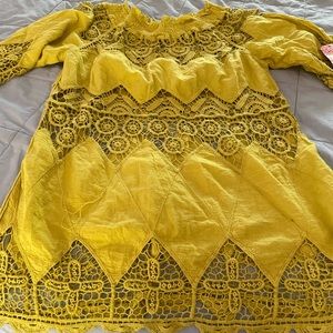Chartreuse crocheted Beach cover up. One size.